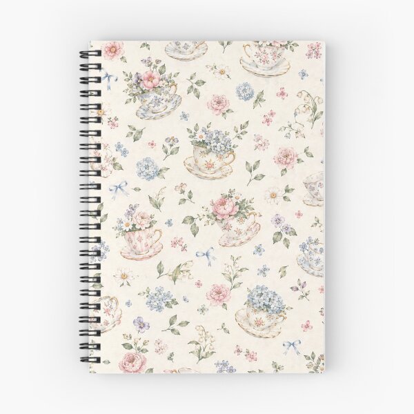 Item preview, Vintage Teacup Floral Cottagecore Pattern designed and sold by luiarteu.