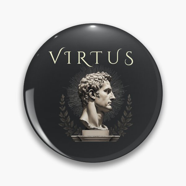 Aperçu de l'œuvre VIRTUS, citation latine sur la vertu | Philosophie romaine antique | Design stoïcien minimaliste créée et vendue par semenol.