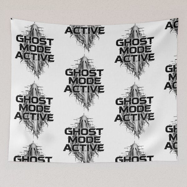 Item preview, Ghost Mode Active - Monochrome Wireframe Glitch Ghost Graphic Design designed and sold by Nubian Style.
