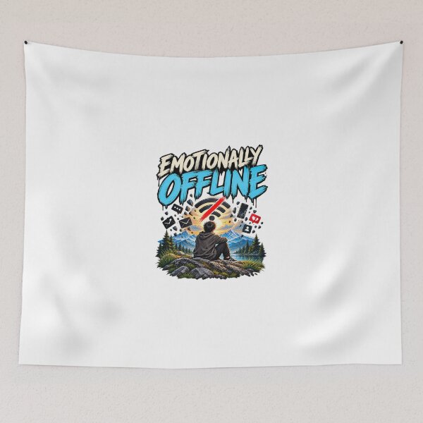 Item preview, Emotionally Offline Minimalist Digital Detox Funny Introvert Quote Design designed and sold by okay 2 look .