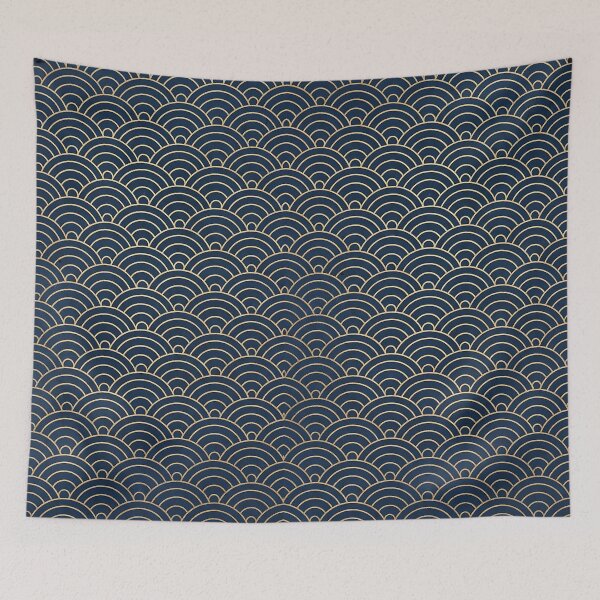 Artikelvorschau, Japanese Seigaiha Gold Ocean Waves Pattern entworfen und verkauft von wallpapersarts.