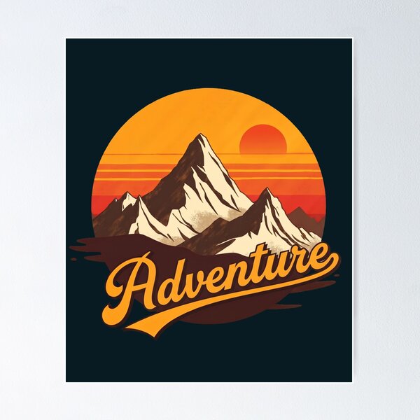 Item preview, Retro Mountain Adventure: Vintage Sunset Peak designed and sold by Chroma Dreams .