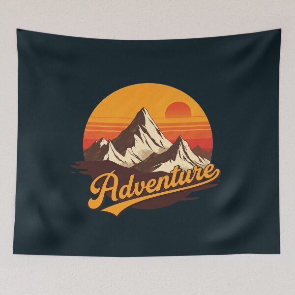 Item preview, Retro Mountain Adventure: Vintage Sunset Peak designed and sold by Chroma Dreams .