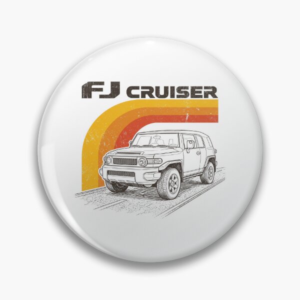 Artikelvorschau, FJ Cruiser Retro-Streifen-Linienkunstgrafik [Nur für weiße Shirts] entworfen und verkauft von Off-Road-Zone.