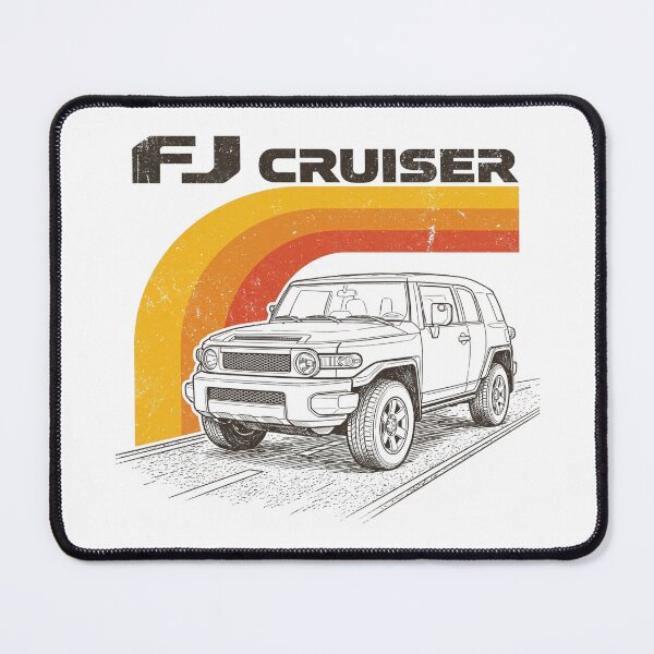 Artikelvorschau, FJ Cruiser Retro-Streifen-Linienkunstgrafik [Nur für weiße Shirts] entworfen und verkauft von Off-Road-Zone.