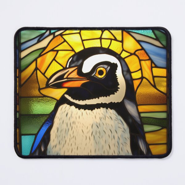 Item preview, Stained Glass Penguin Halo Portrait Art designed and sold by pinkal.