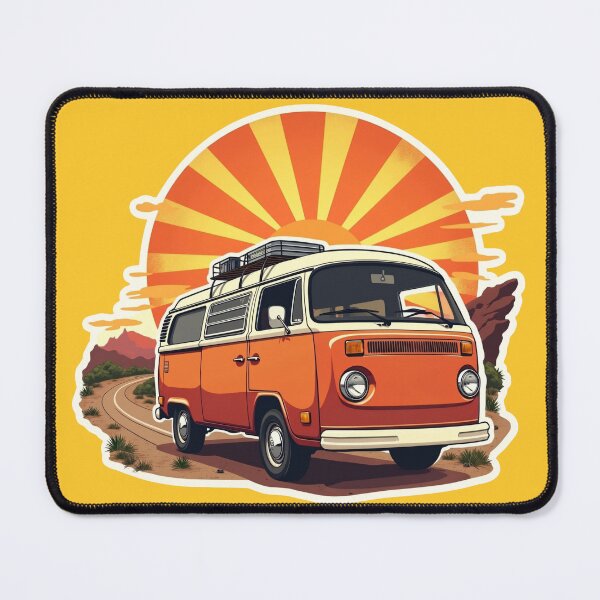 Item preview, Retro Wanderlust: Vintage Van and Sunburst Desert Adventure designed and sold by Chroma Dreams .