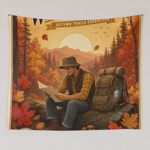 Item preview, Autumn Wanderer Exploring Mountain Wilderness designed and sold by JC Art Creations.