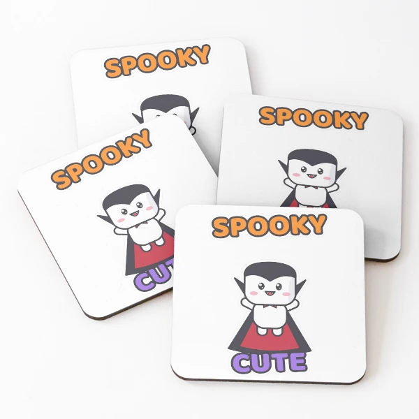 Spooky Cute - Vampire Marshmallow Pip Halloween — Coasters (Set of 4) by BiMood