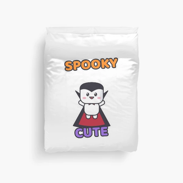 Spooky Cute - Vampire Marshmallow Pip Halloween — Duvet Cover by BiMood