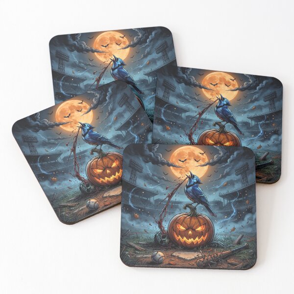 Item preview, Zombie Blue Jay Baseball Halloween Shirt - Scary Mascot Pumpkin Art designed and sold by Pandora´s Box.
