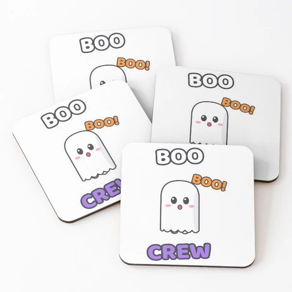 Boo Crew - Cute Ghost Marshmallow Pip Halloween — Coasters (Set of 4) by BiMood