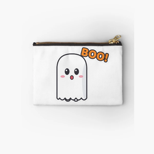 Boo Crew - Cute Ghost Marshmallow Pip Halloween — Zipper Pouch by BiMood
