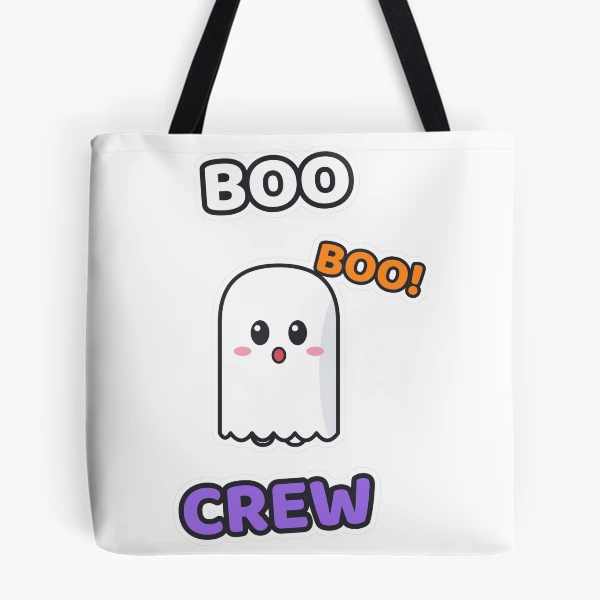 Boo Crew - Cute Ghost Marshmallow Pip Halloween — All Over Print Tote Bag by BiMood