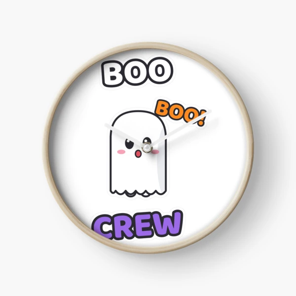 Boo Crew - Cute Ghost Marshmallow Pip Halloween — Clock by BiMood