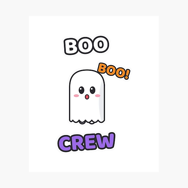 Boo Crew - Cute Ghost Marshmallow Pip Halloween — Photographic Print by BiMood