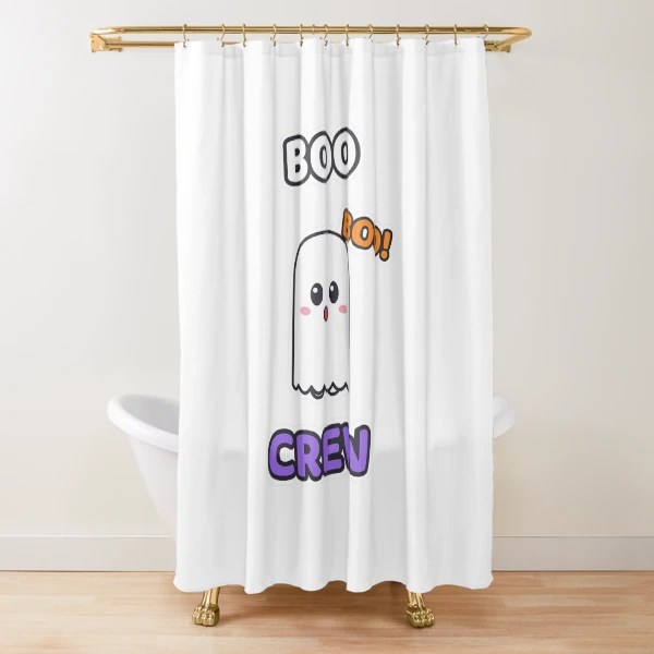Boo Crew - Cute Ghost Marshmallow Pip Halloween — Shower Curtain by BiMood