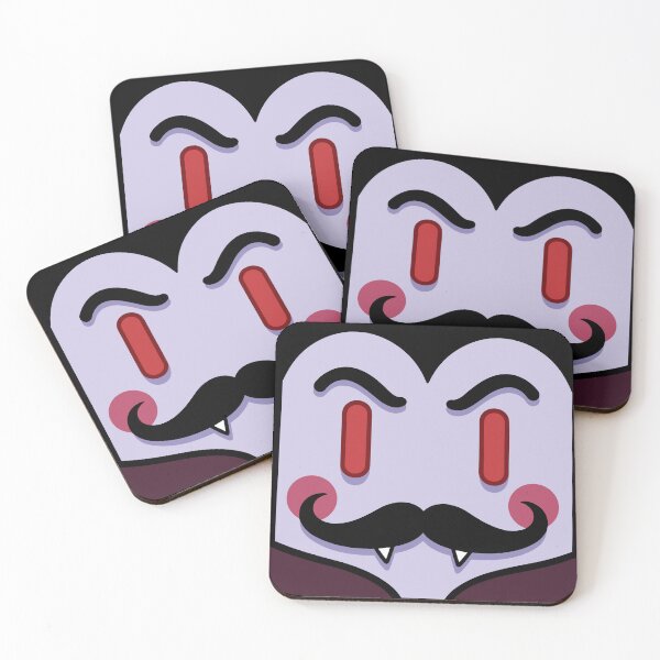 Item preview, Cute Square Vampire Dracula with Mustache Halloween Cartoon designed and sold by ImStickerHappy.