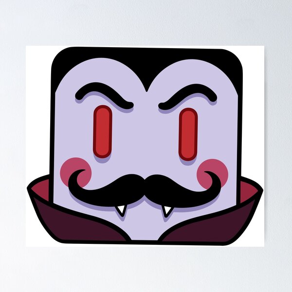 Item preview, Cute Square Vampire Dracula with Mustache Halloween Cartoon designed and sold by ImStickerHappy.