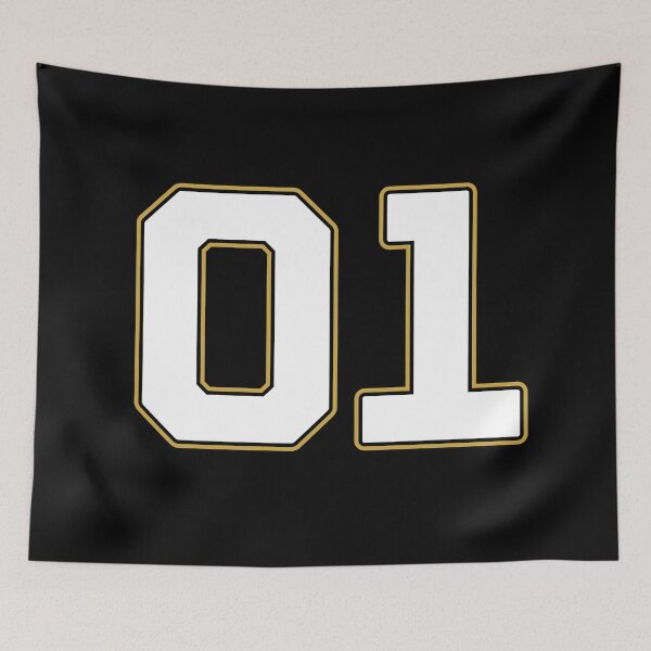 Item preview, 01 | Jersey Number 01 | Shirt Number 01 (White / Gold) designed and sold by STUDIO-72.