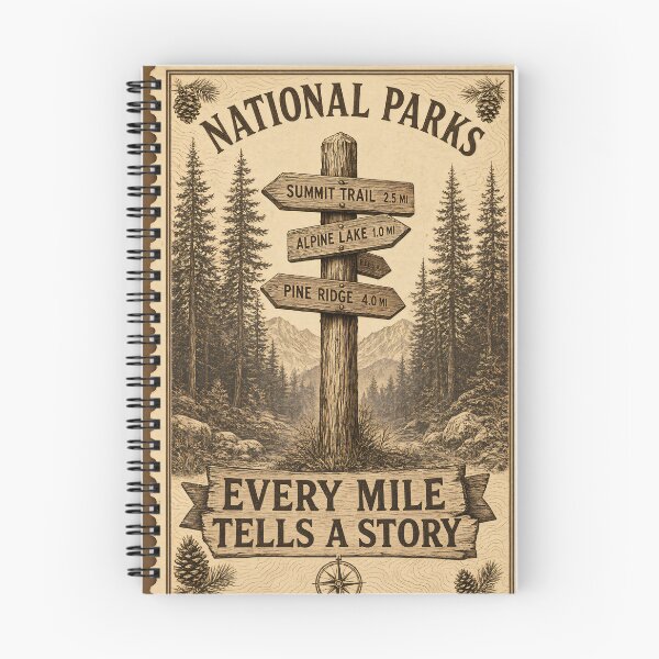 Item preview, Vintage National Parks Trail Signpost Stamp designed and sold by JC Art Creations.