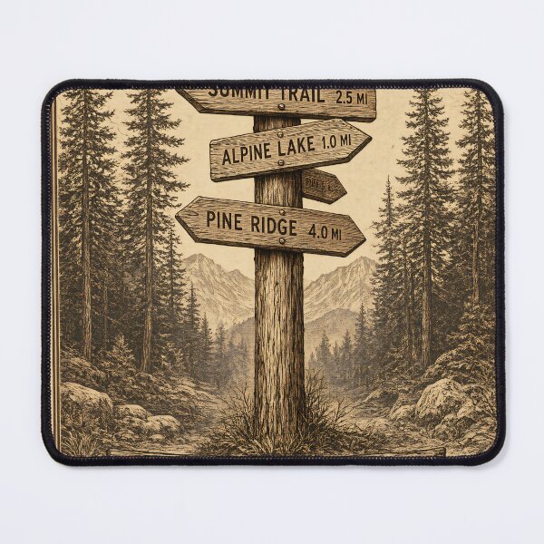 Item preview, Vintage National Parks Trail Signpost Stamp designed and sold by JC Art Creations.