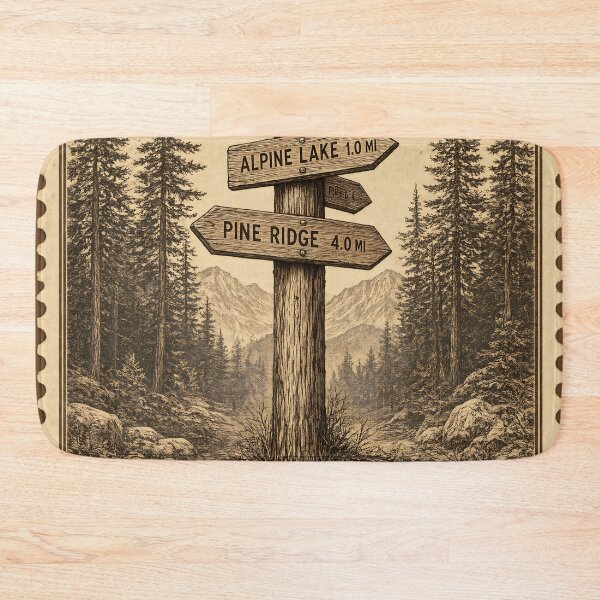 Item preview, Vintage National Parks Trail Signpost Stamp designed and sold by JC Art Creations.