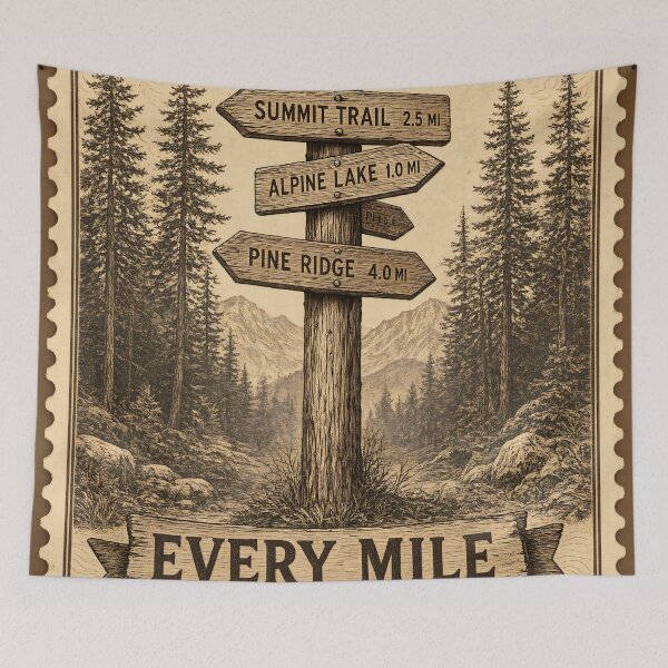 Item preview, Vintage National Parks Trail Signpost Stamp designed and sold by JC Art Creations.