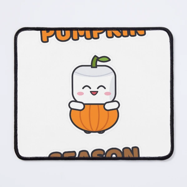 Pumpkin Season - Cute Pumpkin Marshmallow Pip — Mouse Pad by BiMood