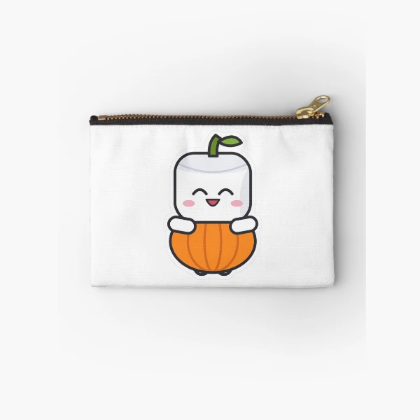 Pumpkin Season - Cute Pumpkin Marshmallow Pip — Zipper Pouch by BiMood