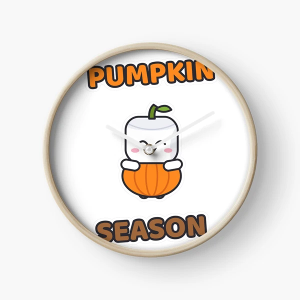 Pumpkin Season - Cute Pumpkin Marshmallow Pip — Clock by BiMood