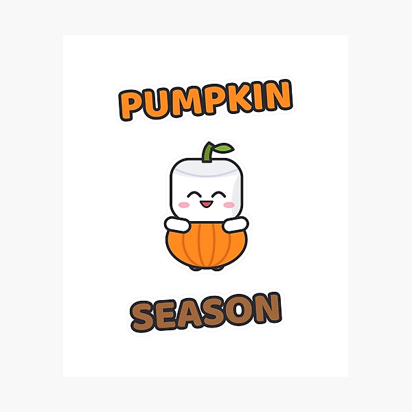 Pumpkin Season - Cute Pumpkin Marshmallow Pip — Photographic Print by BiMood
