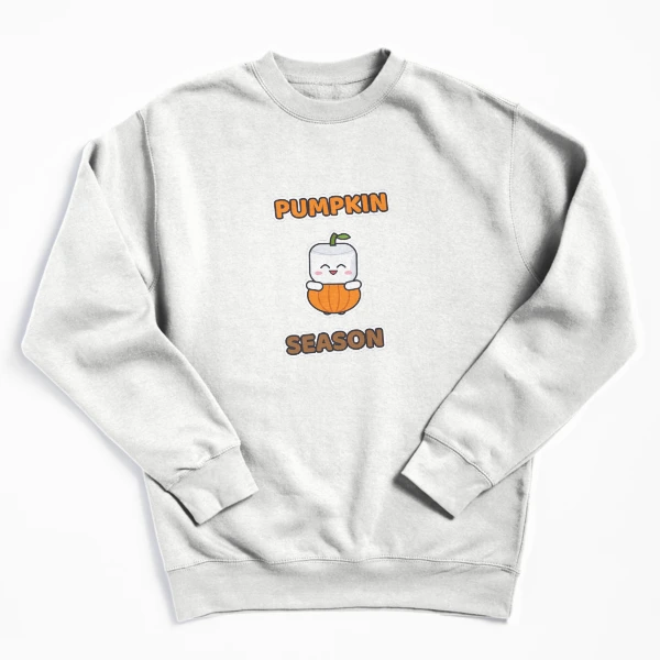 Pumpkin Season - Cute Pumpkin Marshmallow Pip — Pullover Sweatshirt by BiMood