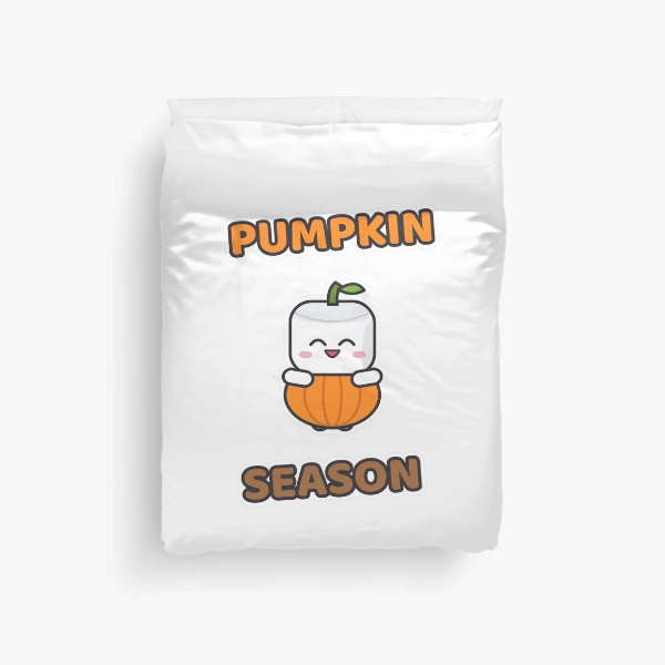Pumpkin Season - Cute Pumpkin Marshmallow Pip — Duvet Cover by BiMood