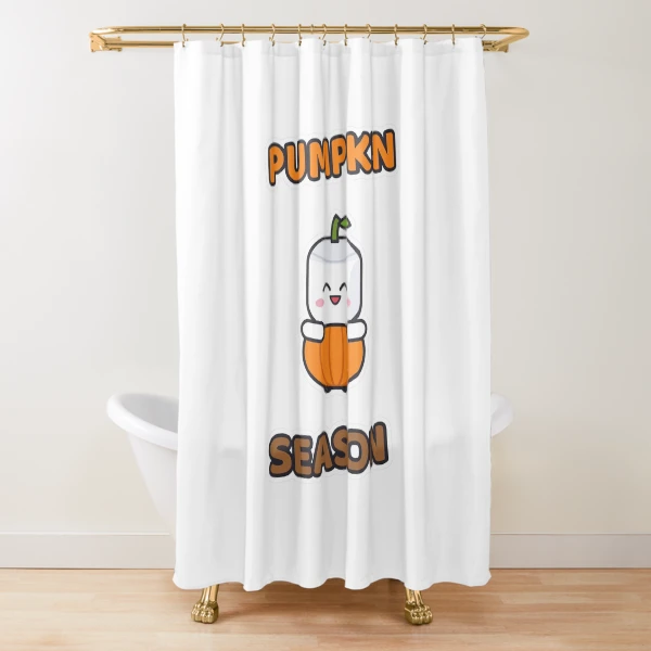 Pumpkin Season - Cute Pumpkin Marshmallow Pip — Shower Curtain by BiMood