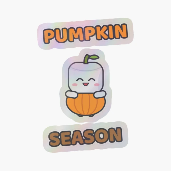 Pumpkin Season - Cute Pumpkin Marshmallow Pip — Sticker by BiMood