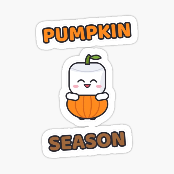 Pumpkin Season - Cute Pumpkin Marshmallow Pip — Sticker by BiMood