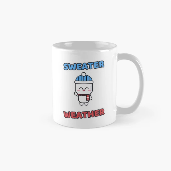 Sweater Weather - Cozy Marshmallow Pip in a Beanie — Classic Mug by BiMood