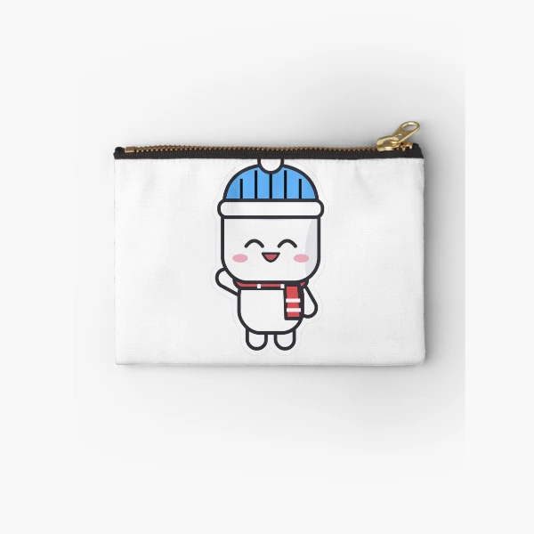 Sweater Weather - Cozy Marshmallow Pip in a Beanie — Zipper Pouch by BiMood