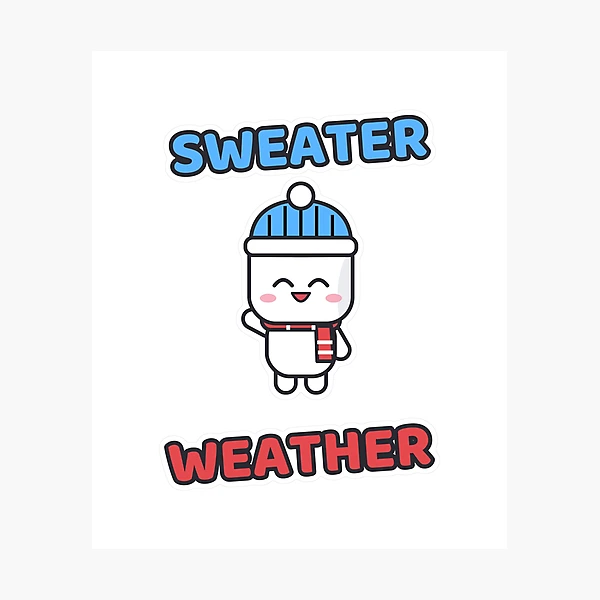 Sweater Weather - Cozy Marshmallow Pip in a Beanie — Photographic Print by BiMood