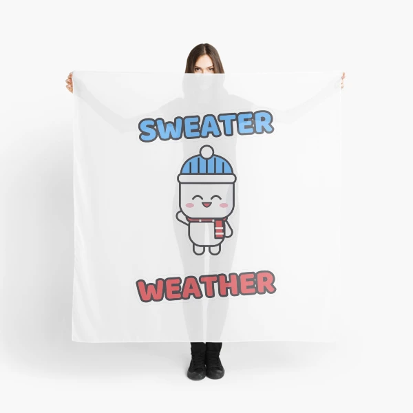 Sweater Weather - Cozy Marshmallow Pip in a Beanie — Scarf by BiMood