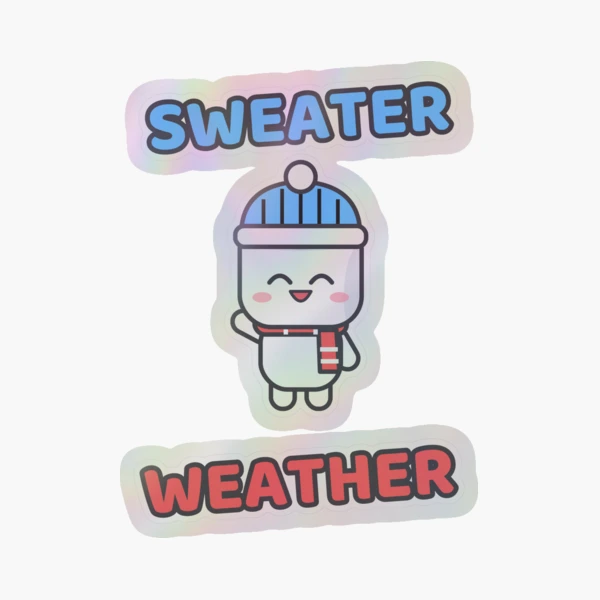 Sweater Weather - Cozy Marshmallow Pip in a Beanie — Sticker by BiMood