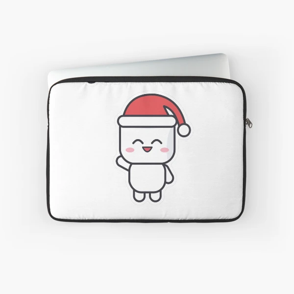 Merry and Marshmallowy - Santa Hat Pip Christmas — Laptop Sleeve by BiMood
