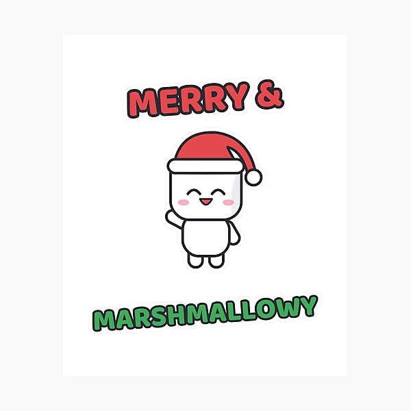 Merry and Marshmallowy - Santa Hat Pip Christmas — Photographic Print by BiMood