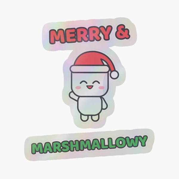Merry and Marshmallowy - Santa Hat Pip Christmas — Sticker by BiMood