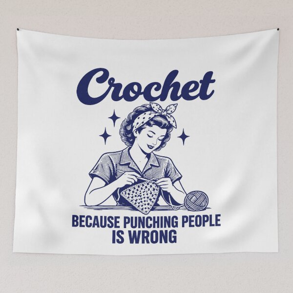 Item preview, Crochet Bandana Yarn Because Punching People is Wrong designed and sold by Miumed.
