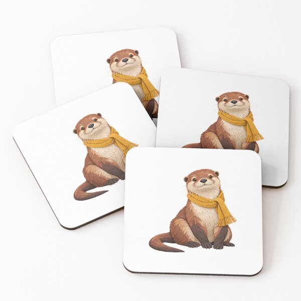 Artikelvorschau, Gemütlicher Otter mit senffarbenem Schal entworfen und verkauft von The-Art-of-D.
