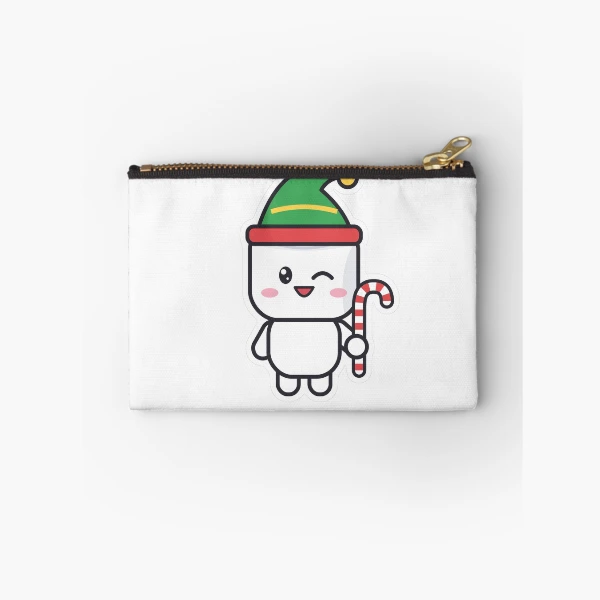 Elf Mode On - Cute Elf Marshmallow Pip Christmas — Zipper Pouch by BiMood