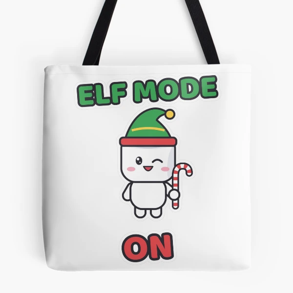 Elf Mode On - Cute Elf Marshmallow Pip Christmas — All Over Print Tote Bag by BiMood