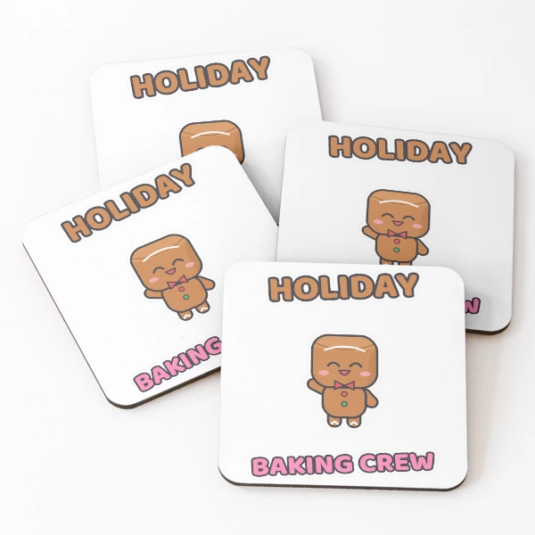 Holiday Baking Crew - Gingerbread Marshmallow Pip — Coasters (Set of 4) by BiMood